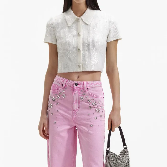 Self Portrait Denim Pink Embellished Jeans 8211 Women Self Portrait Denim Pink Embellished Jeans 8211 Women