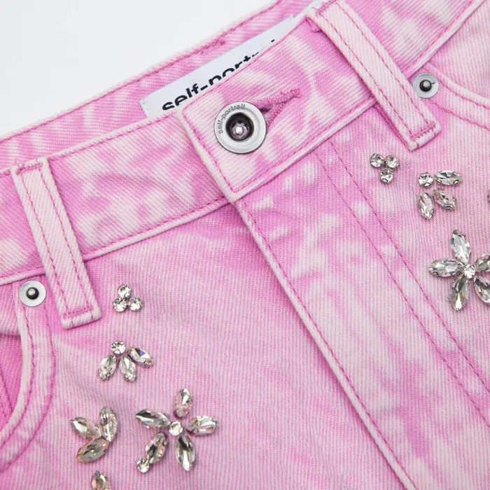 Self Portrait Denim Pink Embellished Jeans 8211 Women Self Portrait Denim Pink Embellished Jeans 8211 Women