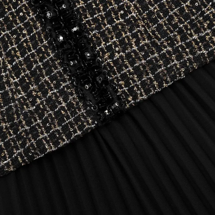 Self Portrait Dresses Black Boucle Chiffon Midi Dress 8211 Women Self Portrait Dresses Black Boucle Chiffon Midi Dress 8211 Women