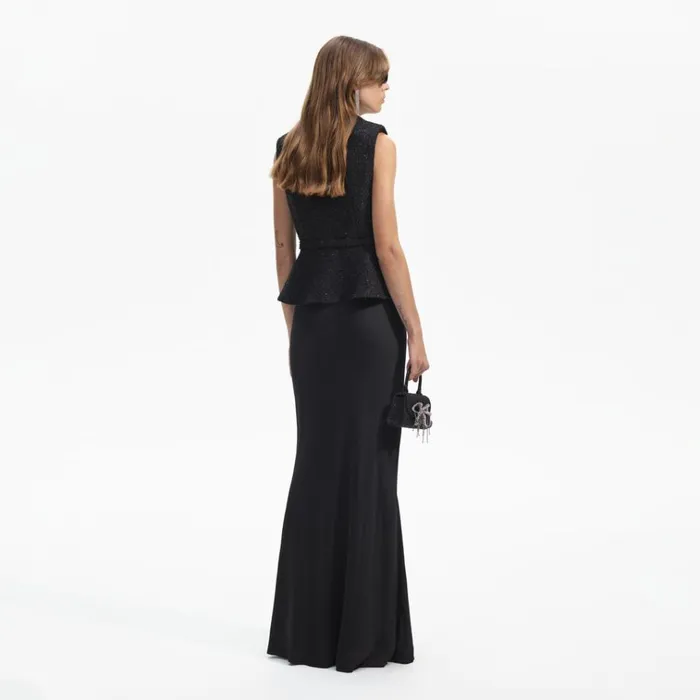 Self Portrait Dresses Black Boucle Maxi Dress 8211 Women Self Portrait Dresses Black Boucle Maxi Dress 8211 Women