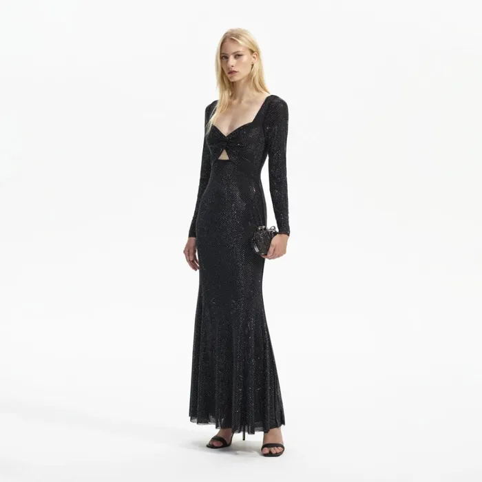 Self Portrait Dresses Black Rhinestone Mesh Sweetheart Midi Dress 8211 Women Self Portrait Dresses Black Rhinestone Mesh Sweetheart Midi Dress 8211 Women