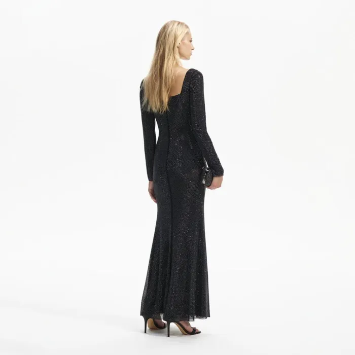 Self Portrait Dresses Black Rhinestone Mesh Sweetheart Midi Dress 8211 Women Self Portrait Dresses Black Rhinestone Mesh Sweetheart Midi Dress 8211 Women