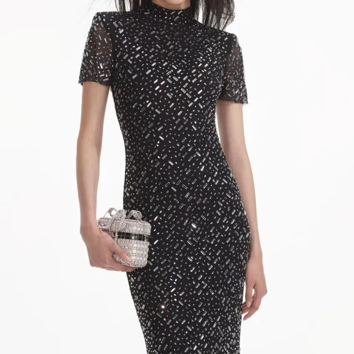Self Portrait Dresses Black Square Rhinestone Mesh Maxi Dress 8211 Women Self Portrait Dresses Black Square Rhinestone Mesh Maxi Dress 8211 Women