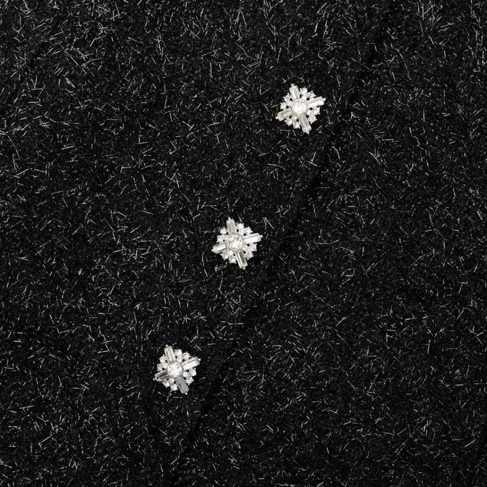 Self Portrait Dresses Black Tinsel Boucle Buttoned Midi Dress 8211 Women Self Portrait Dresses Black Tinsel Boucle Buttoned Midi Dress 8211 Women