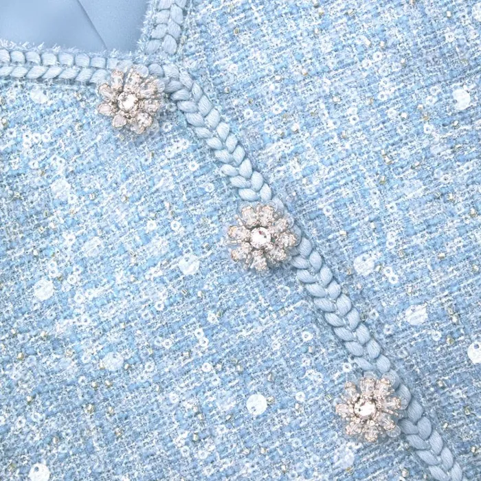 Self Portrait Dresses Blue Boucle Tailored Midi Dress 8211 Women Self Portrait Dresses Blue Boucle Tailored Midi Dress 8211 Women