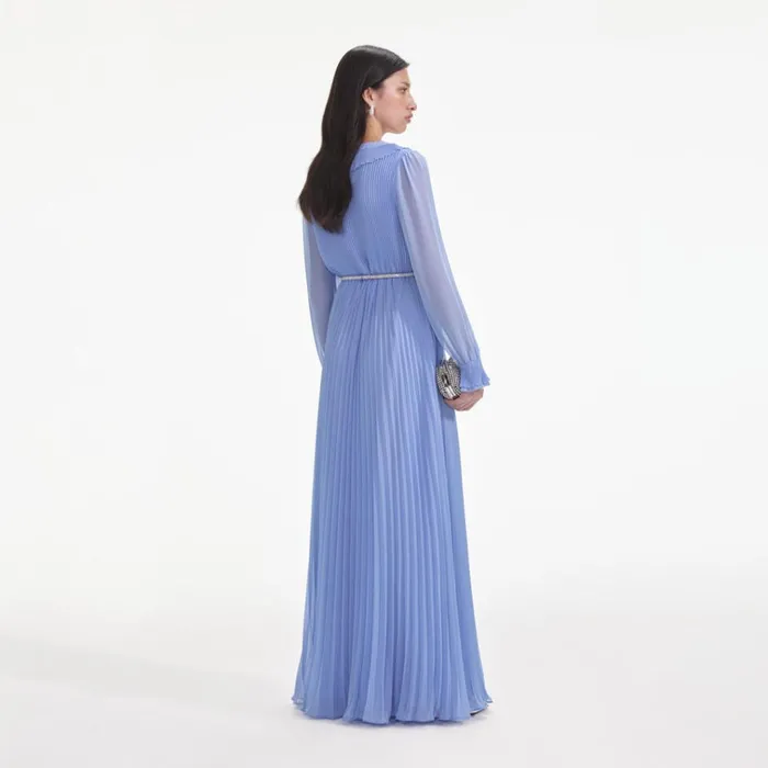 Self Portrait Dresses Blue Chiffon Maxi Dress 8211 Women Self Portrait Dresses Blue Chiffon Maxi Dress 8211 Women