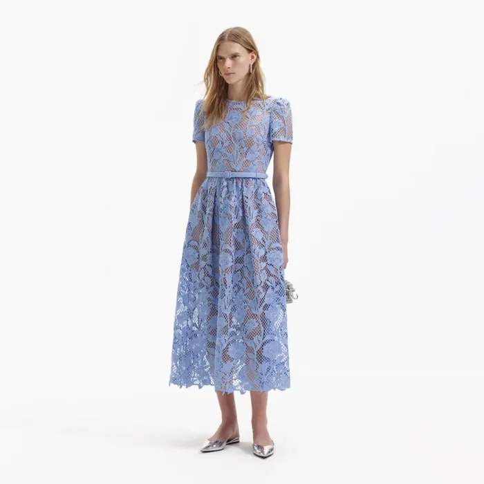 Self Portrait Dresses Blue Lily Lace Midi Dress 8211 Women Self Portrait Dresses Blue Lily Lace Midi Dress 8211 Women