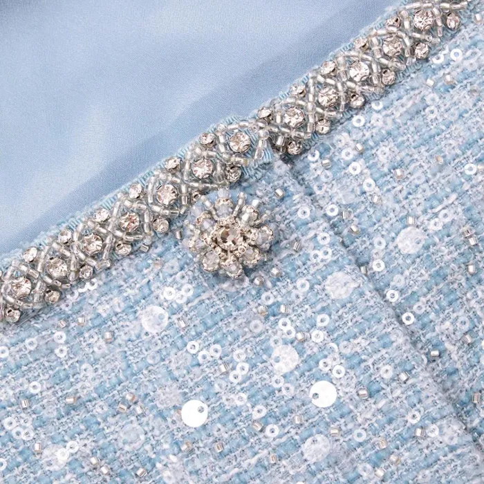 Self Portrait Dresses Blue Sequin Boucle Feather Mini Dress 8211 Women Self Portrait Dresses Blue Sequin Boucle Feather Mini Dress 8211 Women