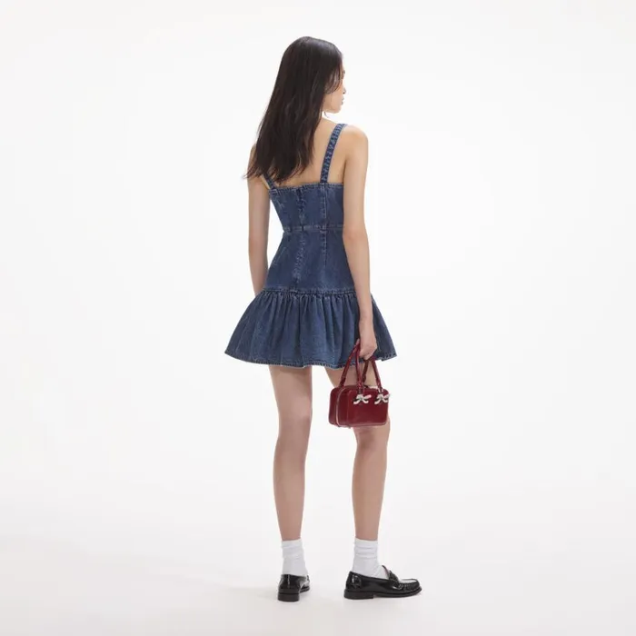 Self Portrait Dresses Bow Denim Mini Dress 8211 Women Self Portrait Dresses Bow Denim Mini Dress 8211 Women