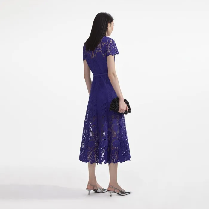 Self Portrait Dresses Cobalt Lace Midi Dress 8211 Women Self Portrait Dresses Cobalt Lace Midi Dress 8211 Women