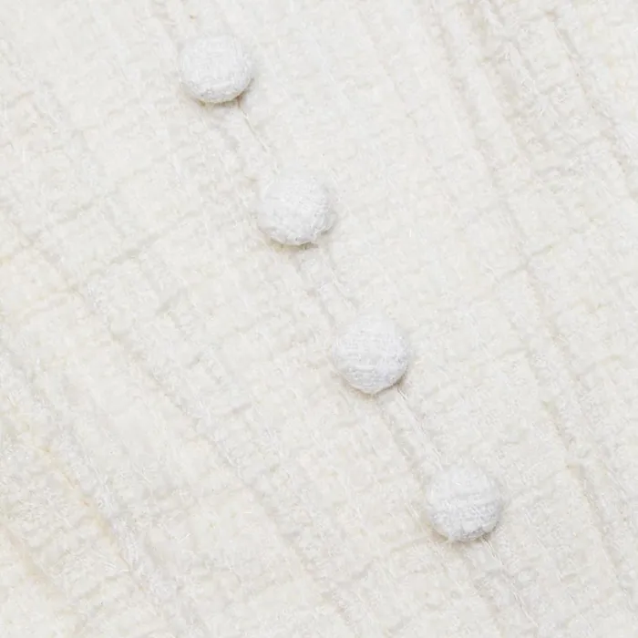 Self Portrait Dresses Cream Boucle Mini Dress 8211 Women Self Portrait Dresses Cream Boucle Mini Dress 8211 Women