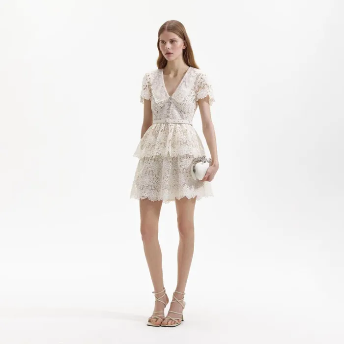 Self Portrait Dresses Cream Collar Mini Dress 8211 Women Self Portrait Dresses Cream Collar Mini Dress 8211 Women