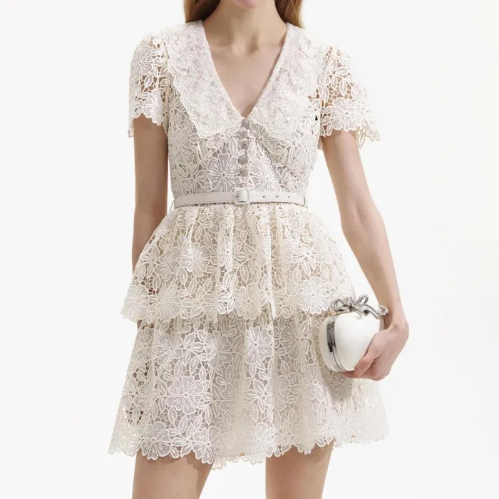 Self Portrait Dresses Cream Collar Mini Dress 8211 Women Self Portrait Dresses Cream Collar Mini Dress 8211 Women
