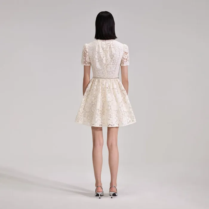 Self Portrait Dresses Cream Cord Lace Bow Mini Dress 8211 Women Self Portrait Dresses Cream Cord Lace Bow Mini Dress 8211 Women