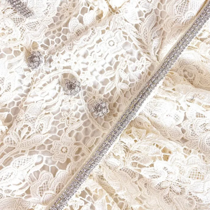 Self Portrait Dresses Cream Cord Lace Bow Mini Dress 8211 Women Self Portrait Dresses Cream Cord Lace Bow Mini Dress 8211 Women