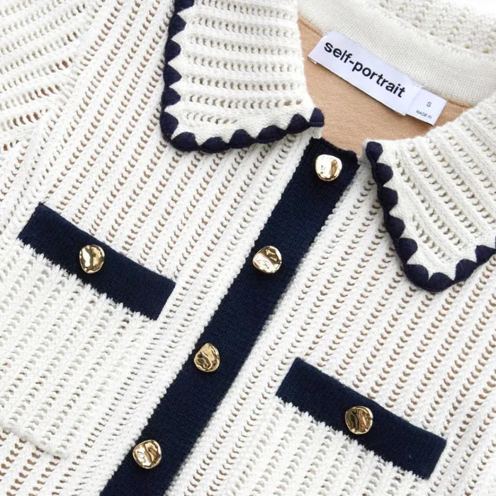 Self Portrait Dresses Cream Crochet Collared Mini Dress 8211 Women Self Portrait Dresses Cream Crochet Collared Mini Dress 8211 Women