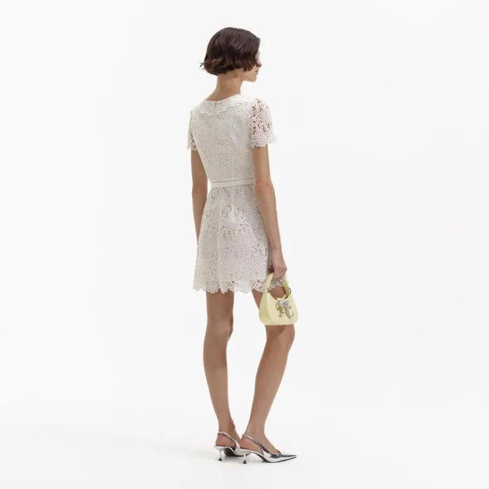 Self Portrait Dresses Cream Guipure Lace Button Mini Dress 8211 Women Self Portrait Dresses Cream Guipure Lace Button Mini Dress 8211 Women