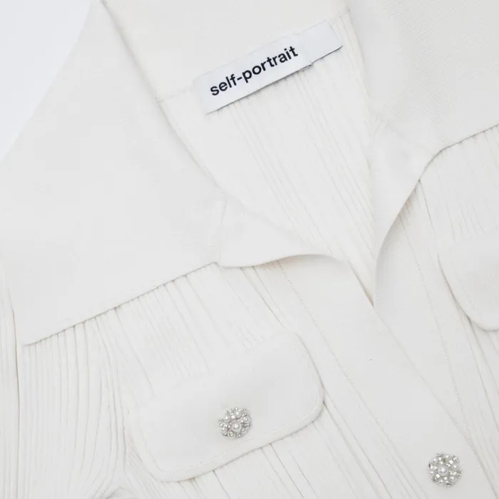 Self Portrait Dresses Cream Knit Midi Dress 8211 Women Self Portrait Dresses Cream Knit Midi Dress 8211 Women
