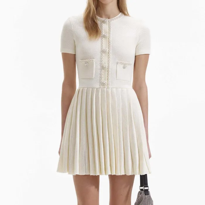 Self Portrait Dresses Cream Knit Mini Dress 8211 Women Self Portrait Dresses Cream Knit Mini Dress 8211 Women