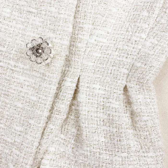 Self Portrait Dresses Cream Metallic Boucle Mini Dress 8211 Women Self Portrait Dresses Cream Metallic Boucle Mini Dress 8211 Women