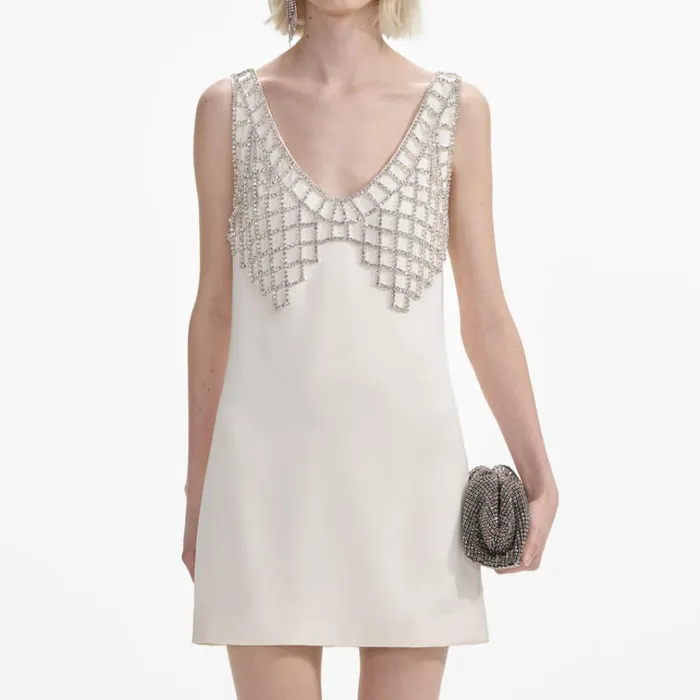 Self Portrait Dresses Cream Satin Diamante Bralette Mini Dress 8211 Women Self Portrait Dresses Cream Satin Diamante Bralette Mini Dress 8211 Women