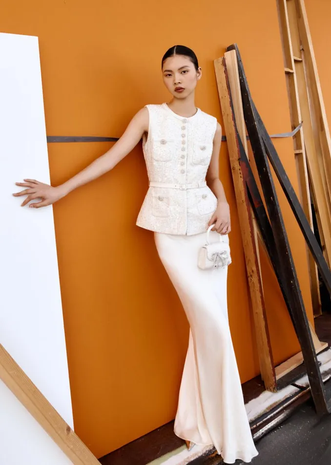 Self Portrait Dresses Cream Sequin Boucle Maxi Dress 8211 Women Self Portrait Dresses Cream Sequin Boucle Maxi Dress 8211 Women