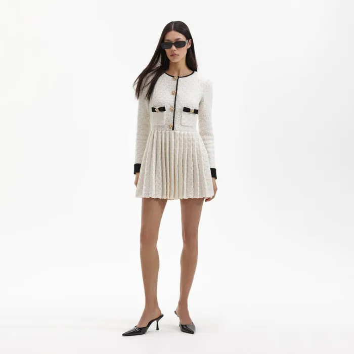Self Portrait Dresses Cream Weave Knit Mini Dress 8211 Women Self Portrait Dresses Cream Weave Knit Mini Dress 8211 Women