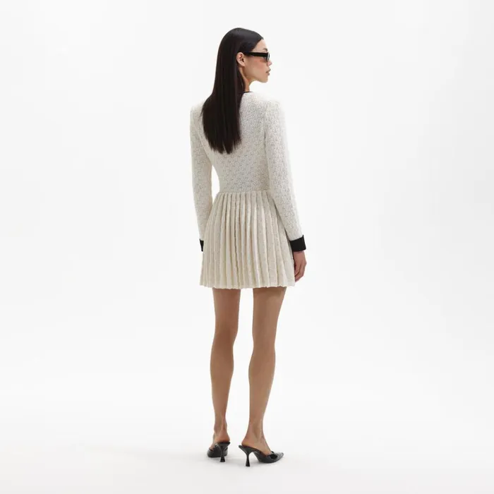 Self Portrait Dresses Cream Weave Knit Mini Dress 8211 Women Self Portrait Dresses Cream Weave Knit Mini Dress 8211 Women