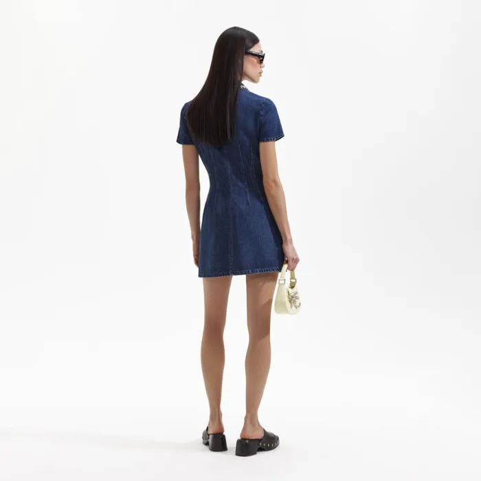 Self Portrait Dresses Denim Collared Mini Dress 8211 Women Self Portrait Dresses Denim Collared Mini Dress 8211 Women
