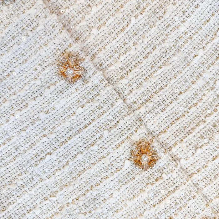 Self Portrait Dresses Gold Boucle Long Sleeve Mini Dress 8211 Women Self Portrait Dresses Gold Boucle Long Sleeve Mini Dress 8211 Women