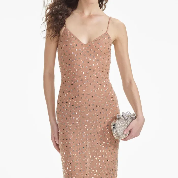 Self Portrait Dresses Gold Square Rhinestone Mesh Maxi Dress 8211 Women Self Portrait Dresses Gold Square Rhinestone Mesh Maxi Dress 8211 Women