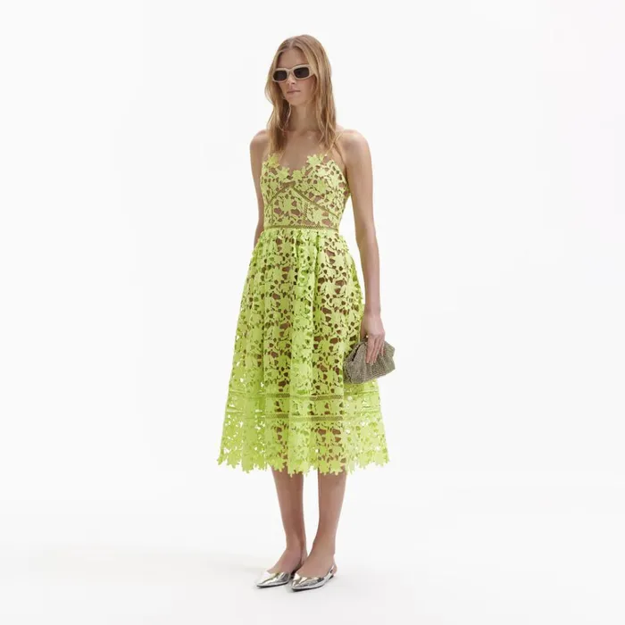 Self Portrait Dresses Lime Azaelea Lace Midi Dress 8211 Women Self Portrait Dresses Lime Azaelea Lace Midi Dress 8211 Women