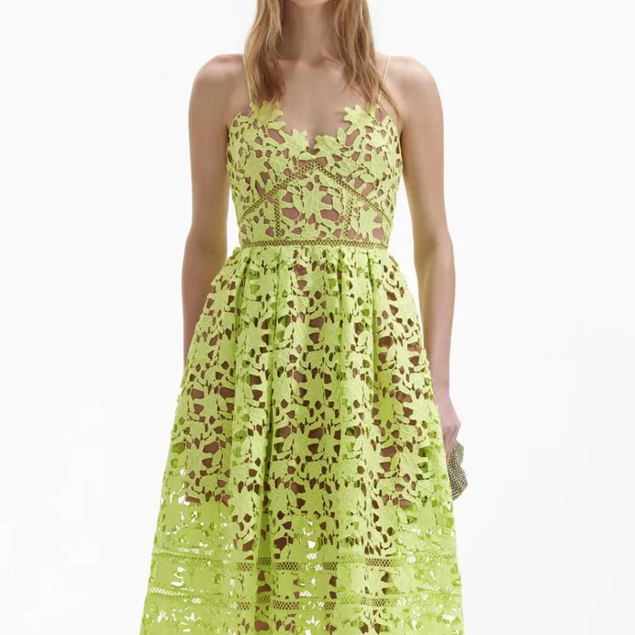 Self Portrait Dresses Lime Azaelea Lace Midi Dress 8211 Women Self Portrait Dresses Lime Azaelea Lace Midi Dress 8211 Women