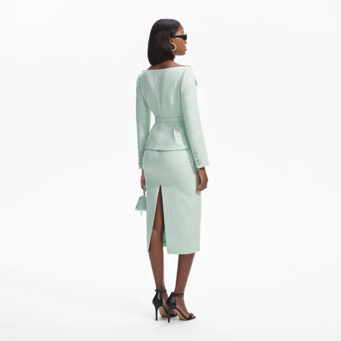 Self Portrait Dresses Mint Boucle Tailored Midi Dress 8211 Women Self Portrait Dresses Mint Boucle Tailored Midi Dress 8211 Women