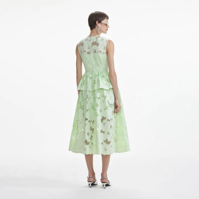Self Portrait Dresses Mint Cotton Lace Peplum Midi Dress 8211 Women Self Portrait Dresses Mint Cotton Lace Peplum Midi Dress 8211 Women
