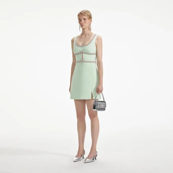 Self Portrait Dresses Mint Diamante Bow Trim Mini Dress 8211 Women Self Portrait Dresses Mint Diamante Bow Trim Mini Dress 8211 Women