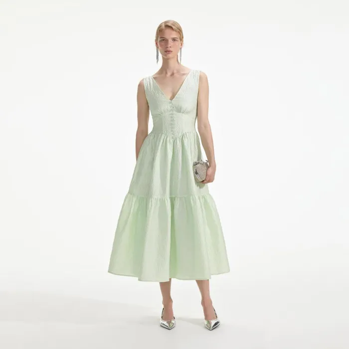 Self Portrait Dresses Mint Jacquard Midi Dress 8211 Women