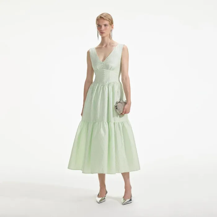 Self Portrait Dresses Mint Jacquard Midi Dress 8211 Women Self Portrait Dresses Mint Jacquard Midi Dress 8211 Women