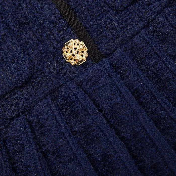 Self Portrait Dresses Navy Weave Knit Mini Dress 8211 Women Self Portrait Dresses Navy Weave Knit Mini Dress 8211 Women