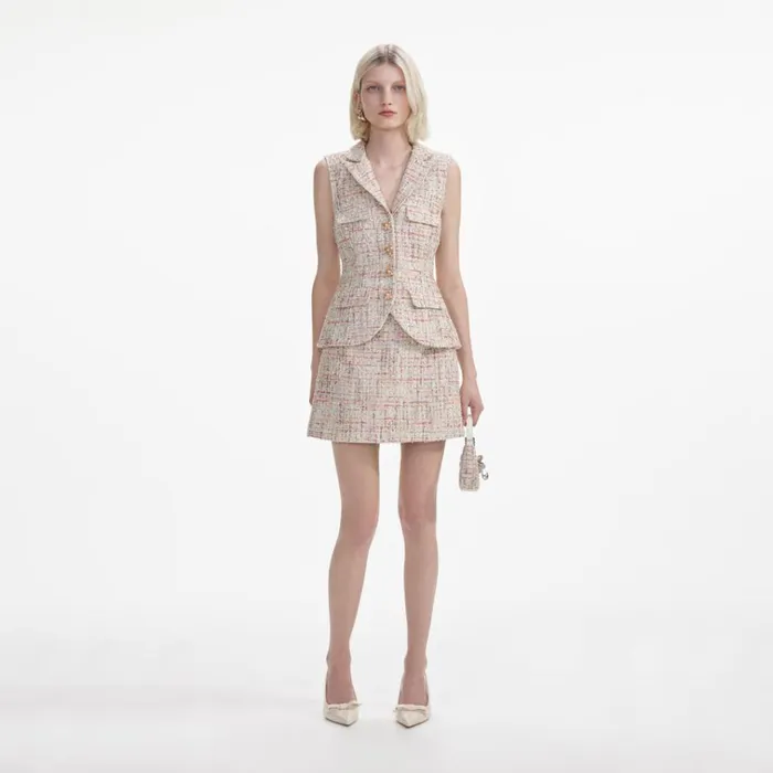 Self Portrait Dresses Pastel Boucle Tailored Mini Dress 8211 Women