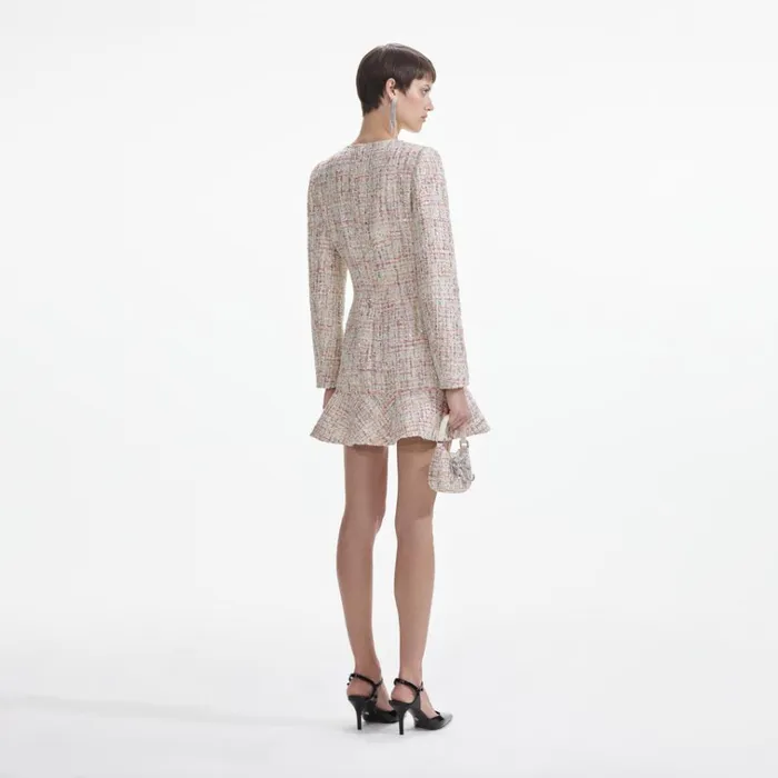 Self Portrait Dresses Pastel Boucle VNeck Mini Dress 8211 Women Self Portrait Dresses Pastel Boucle VNeck Mini Dress 8211 Women