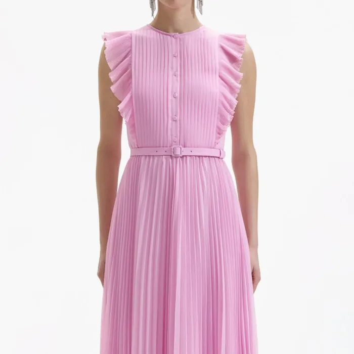 Self Portrait Dresses Pink Chiffon Tunic Midi Dress 8211 Women Self Portrait Dresses Pink Chiffon Tunic Midi Dress 8211 Women