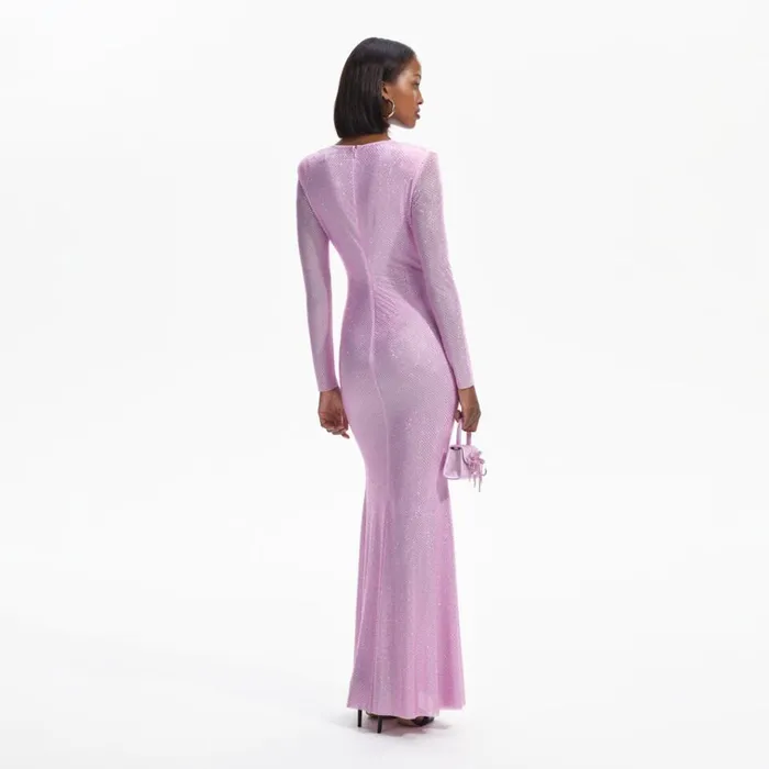 Self Portrait Dresses Pink Rhinestone Mesh Maxi Dress 8211 Women Self Portrait Dresses Pink Rhinestone Mesh Maxi Dress 8211 Women