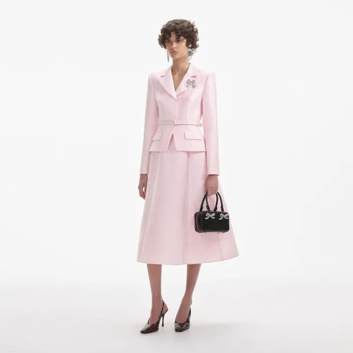 Self Portrait Dresses Pink Tailored Taffeta Midi Dress 8211 Women Self Portrait Dresses Pink Tailored Taffeta Midi Dress 8211 Women
