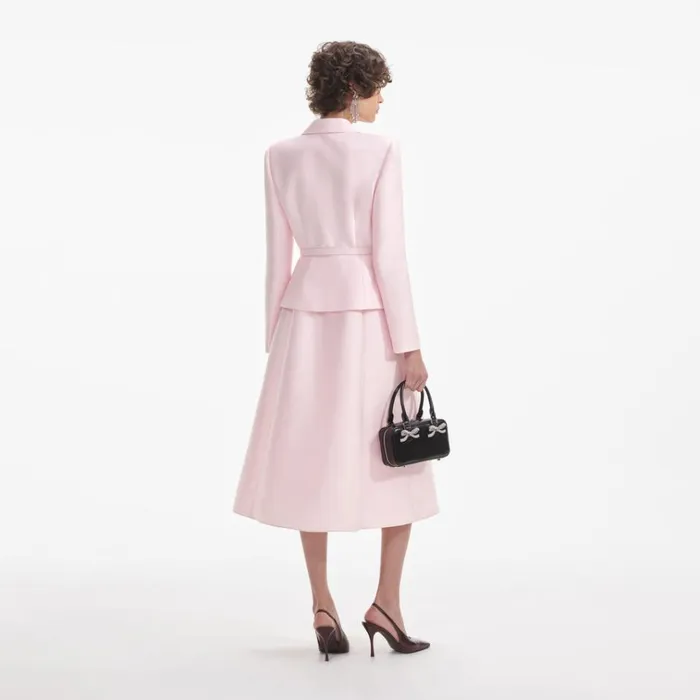 Self Portrait Dresses Pink Tailored Taffeta Midi Dress 8211 Women Self Portrait Dresses Pink Tailored Taffeta Midi Dress 8211 Women