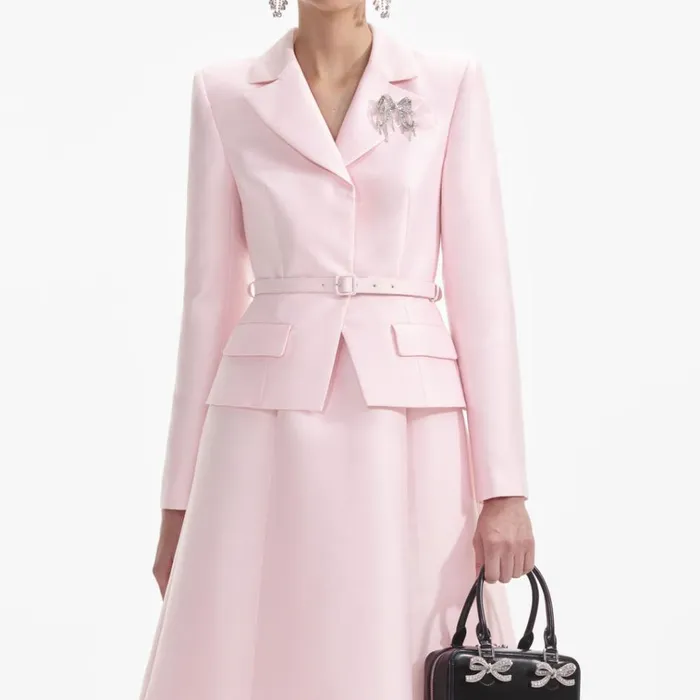 Self Portrait Dresses Pink Tailored Taffeta Midi Dress 8211 Women Self Portrait Dresses Pink Tailored Taffeta Midi Dress 8211 Women