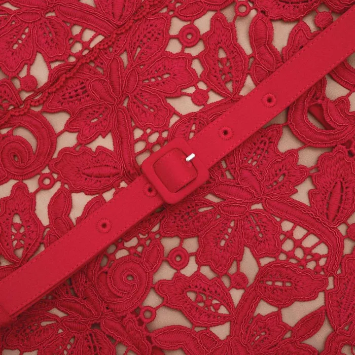 Self Portrait Dresses Red Floral Lace Midi Dress 8211 Women Self Portrait Dresses Red Floral Lace Midi Dress 8211 Women