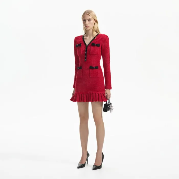 Self Portrait Dresses Red Knit Mini Dress 8211 Women Self Portrait Dresses Red Knit Mini Dress 8211 Women