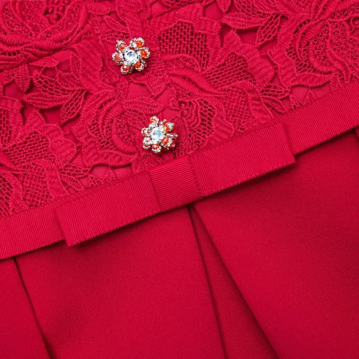 Self Portrait Dresses Red Lace Crepe Midi Dress 8211 Women Self Portrait Dresses Red Lace Crepe Midi Dress 8211 Women