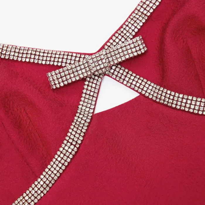 Self Portrait Dresses Red Textured Diamante Midi Dress 8211 Women Self Portrait Dresses Red Textured Diamante Midi Dress 8211 Women
